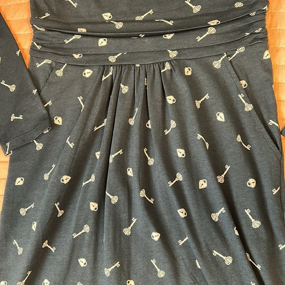NWT Boden Mabel Dress Trinket Heart Lock and Key Chatsworth Navy Womens Size 6p - Picture 12 of 13